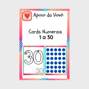 cards numerais de 1 a 30